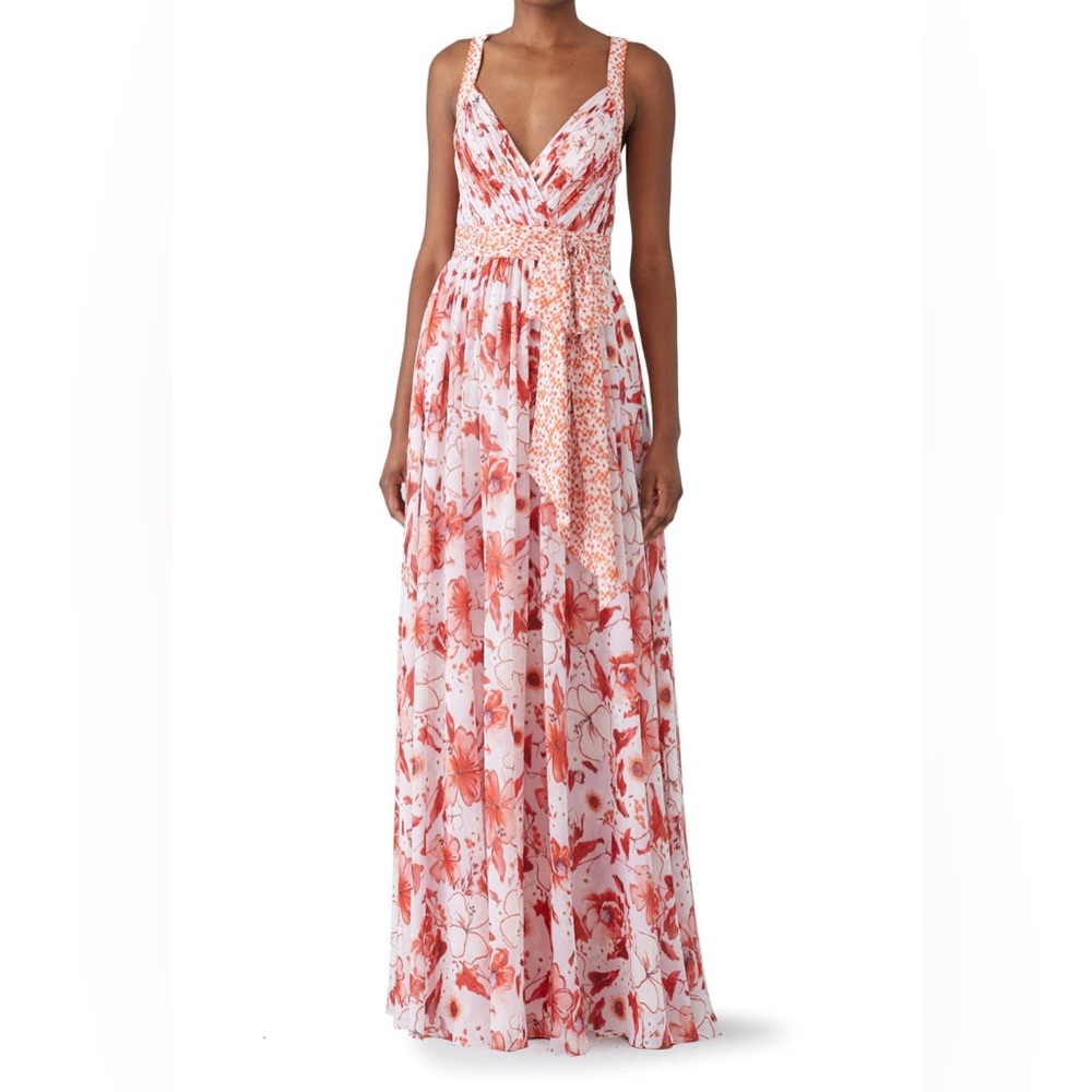 Badgley Mischka Pink Floral Maxi
